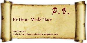 Priher Viátor névjegykártya